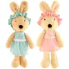Customized All-Natural Stuffed Animals Toys Easter Bunny Rabbits Plush with Removable Clothes