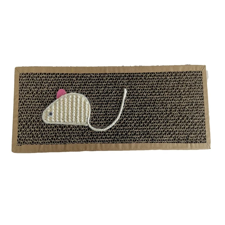 
Scratching Lounge Corrugated Cardboard Cat Scratcher Pad With Toy Mouse 