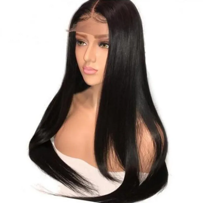 

Factory 100% Virgin Hair Natural Color Wigs 130% 150% 180% Density High Quality Straight Full Lace Wigs, Natural color lace wig
