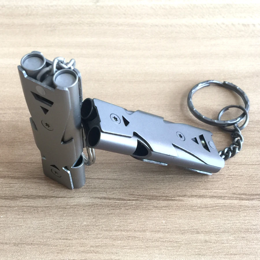 Emergency Survival Whistle Keychain Edc Gear Double Channel Whistle For