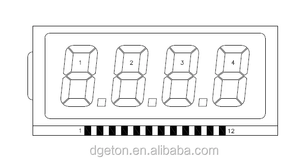 4 Digit 7segment LCD Display Tn Type
