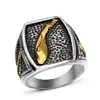 Stainless Steel Punk Gothic Gold Tone The Blade Symbol Motorcycle Biker Ring