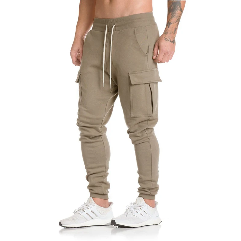 Wholesale Custom Mens Fitness Cargo Joggers Fitted Jogger Pants Tapered ...