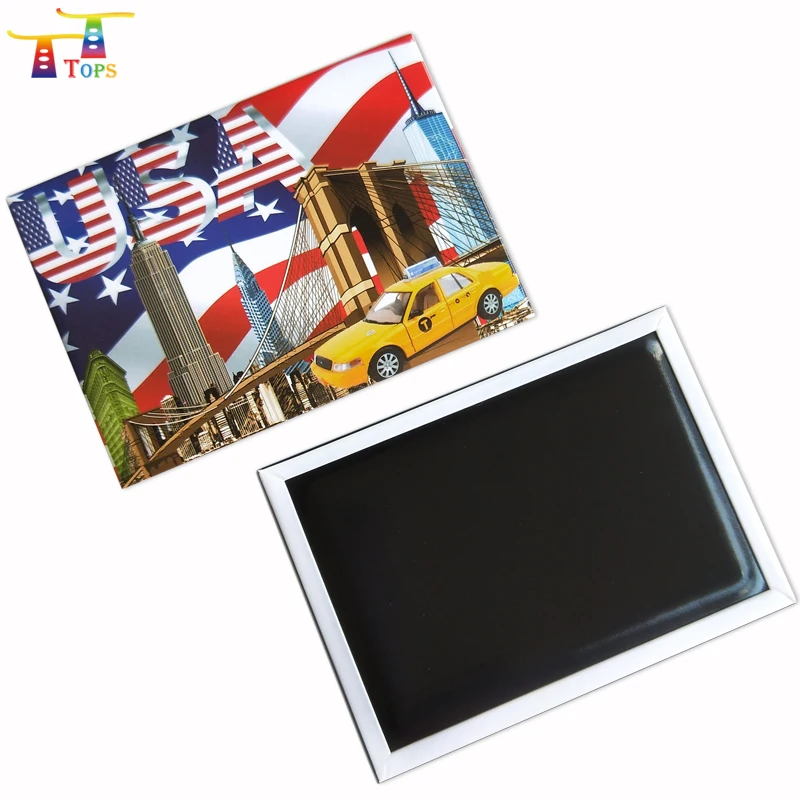 

Wholesale customized metal tourist magnet,new york picture souvenir tin fridge magnet magnets fridge, Cmyk