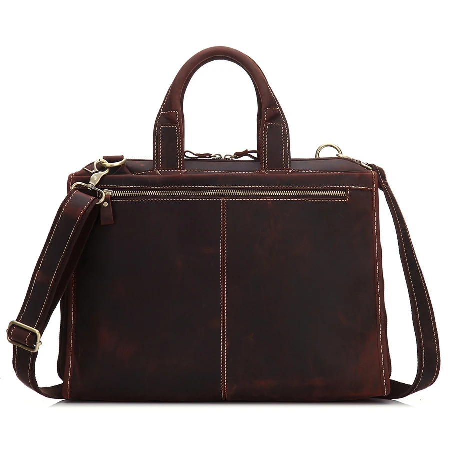 

In Stocks 100% Genuine leather tote bag vintage style leather handbag large capacity shoulder bag, Customized