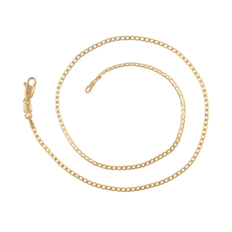 

xuping jewelry 24k gold copper gold-plated figaro crime jewelry wholesale design chain link necklace