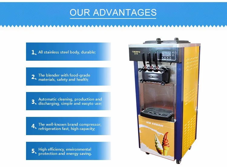 Ykf8226 Italian Gelato Ice Cream Making Soft Serve Ice Cream Machine