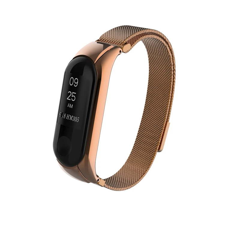 

Milanese Stainless Steel Wristbands Strap For Xiaomi Mi Band 3 with Magnetic clasp, 4 colors or customized