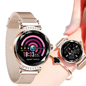 H2 Smart Watch for Women with 3D Diamond Glass and Health Monitoring