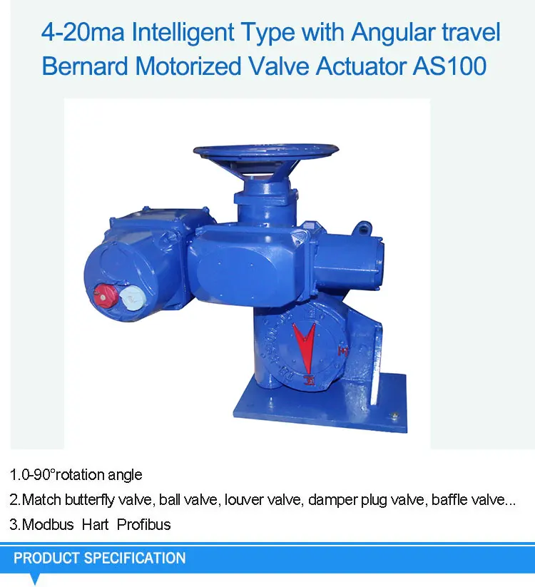 420ma Intelligent Type With Angular Travel Bernard Motorized Valve Actuator As100 Buy Bernard