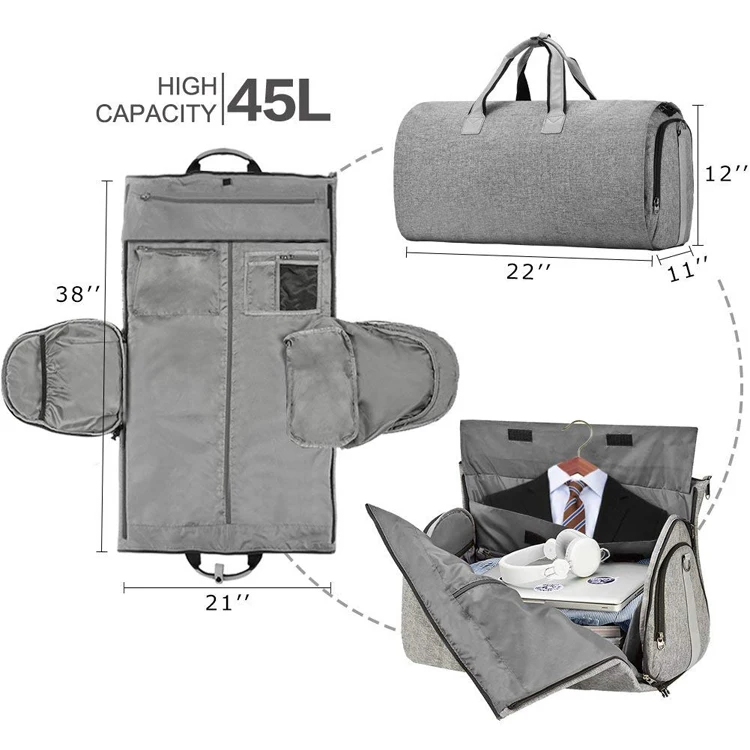 Custom Convertible Garment Bag With Shoulder Strap - Buy Suit Carry On ...