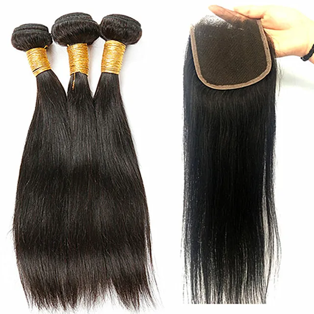 

4x4 Peruvian swiss lace hair closure, most popular free part and three part peruvian virgin straight hair for black women, Natural color, other colors can be customized