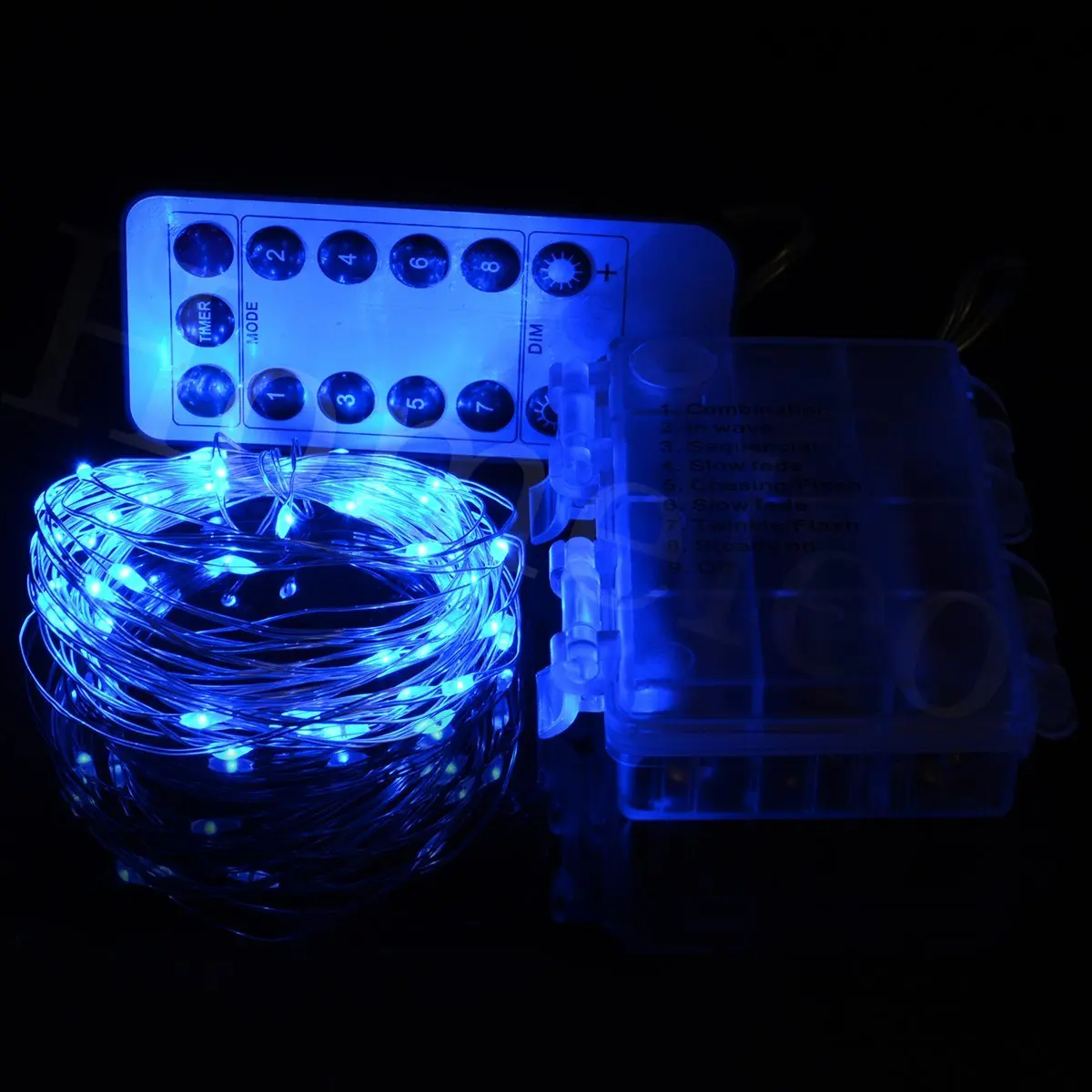 Homeleo 5M 50LEDS Battery Operated Remote Contol LED String Lights Flexible Copper Wire Light LED Starry Lights Fairy Lights AA Battery Powered Tiny Decorative Lights(50 Leds, Blue, Waterproof)