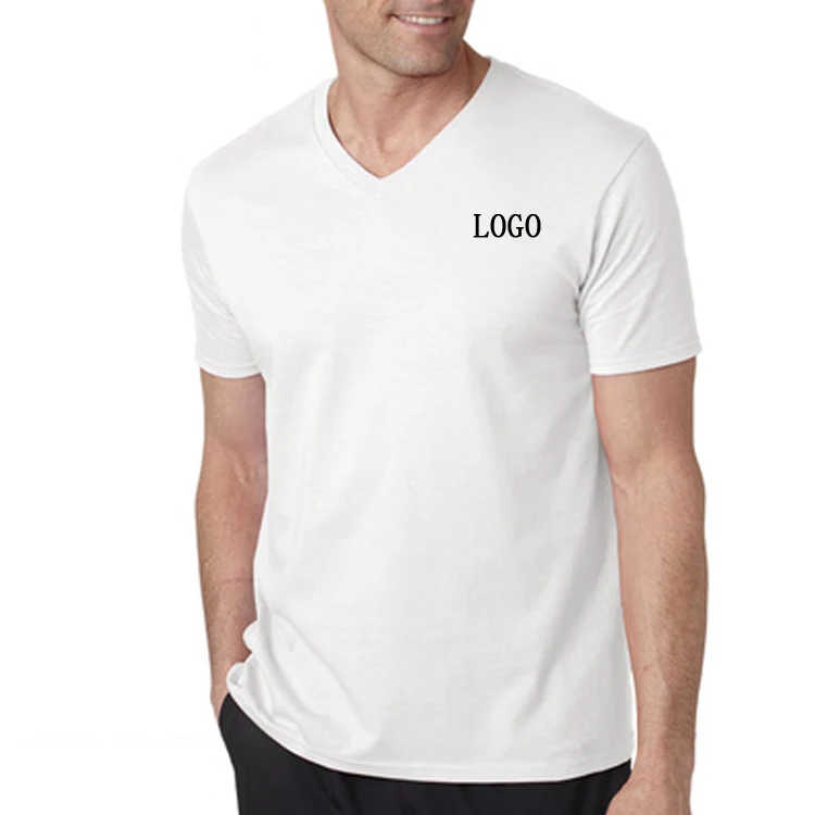 

China Apparel America Style Clothing Men's V neck High Quality plain Blank t shirts