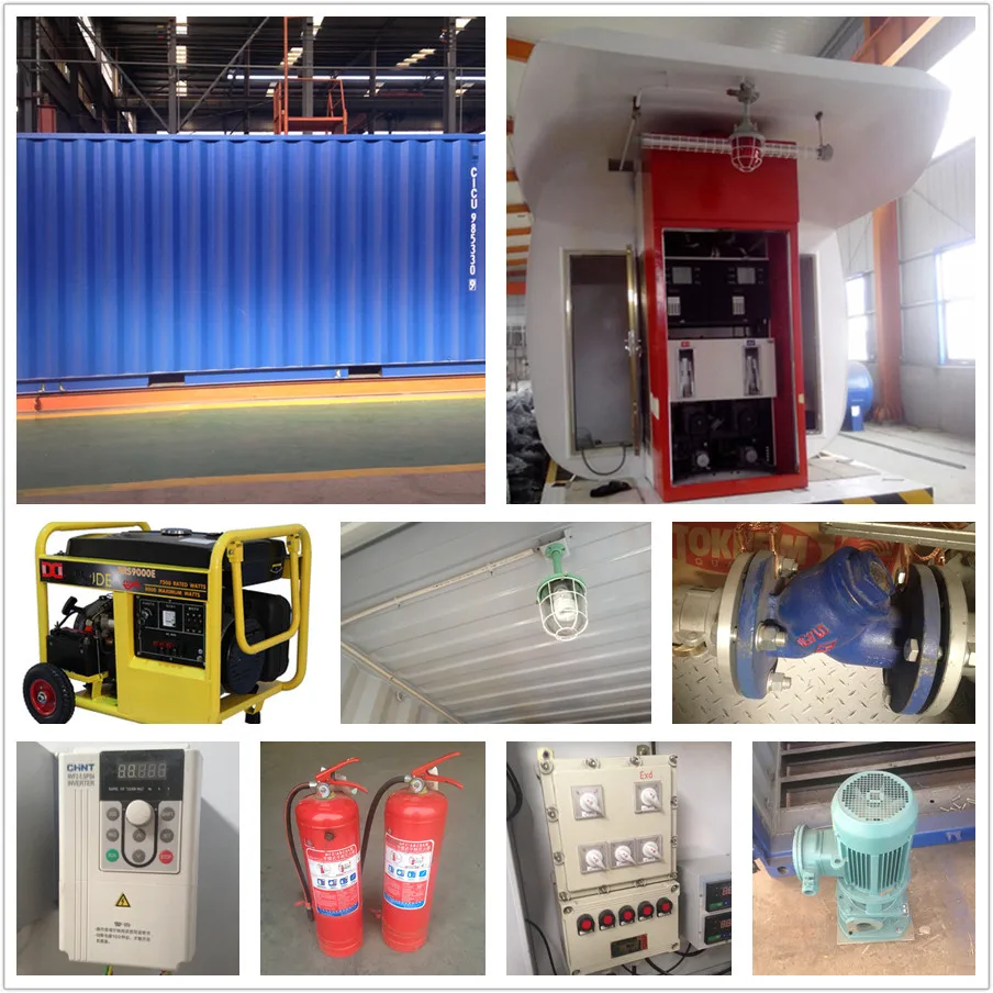 containerized mobile portable fuel gas petrol station