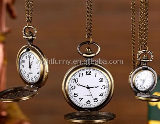 
Hollow Out Vintage Watch Old English Grandfather style Simple Round Antique Bronze Round Pocket Watch Necklace Pendant 