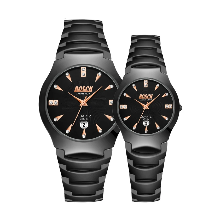 

Lovers Watches Luxury Quartz Wrist Watch for Men and Women Hodinky Dual Calender Week Steel Saat Reloj Mujer Hombre Couple Watch
