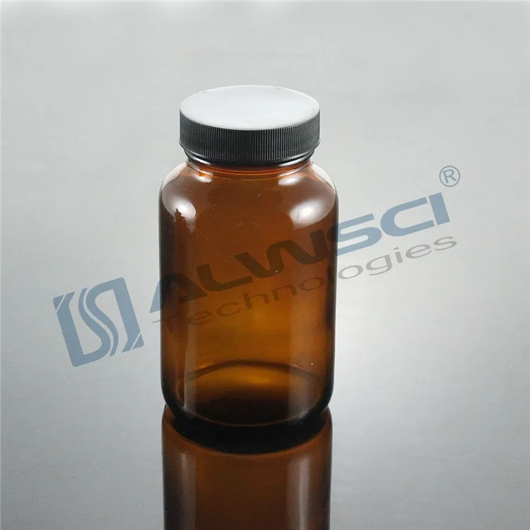 
Lab storage amber glass bottles 20ml 60ml 120ml with plastic screw cap 