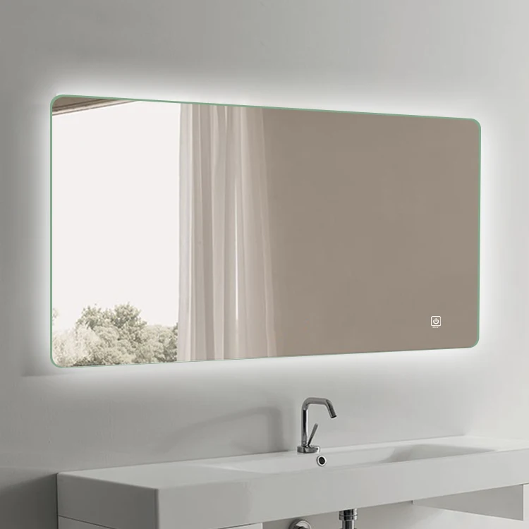 Toilet/bath Room Mirror Anti-explosion Led Bathroom Mirror With Clock ...