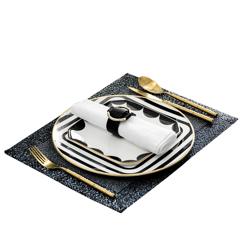 

Tableware Dinnerware Set Bosung Black Stripe Bone China Dinner Set Wedding Party Charger Plates Size In 12 Inches