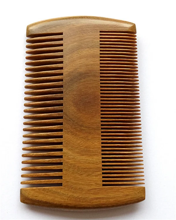 

Ready to ship private label high quality wood double tooth beard comb lice comb, Natural color