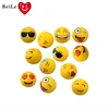 PVC yellow inflatable beach ball with expression pattern
