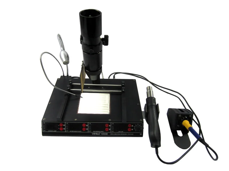 New Soldering Station YIHUA 1000B 3 in 1 Infrared BGA Rework Station SMD Hot Air Gun 540W Preheating Station 75W Soldering Irons