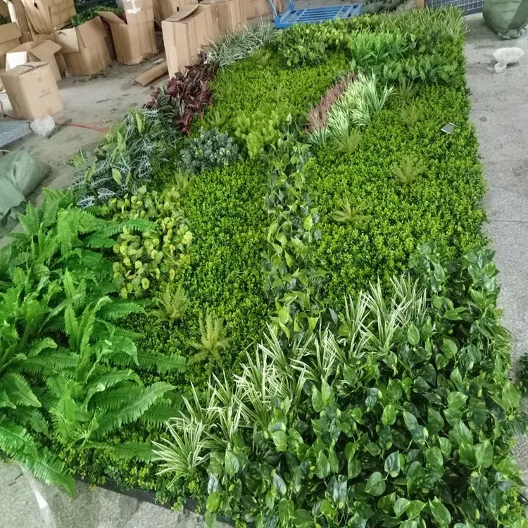 Artificial Plant Wall Vertical Green Grass Wall For Garden Plastic
