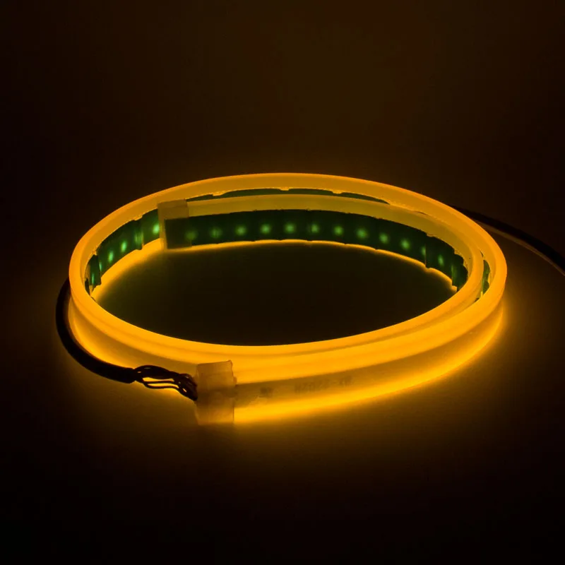 Headlight Led Strip Dual Color Drl Turn Signal Light White Yellow Flowing Flexible Led Drl Strip