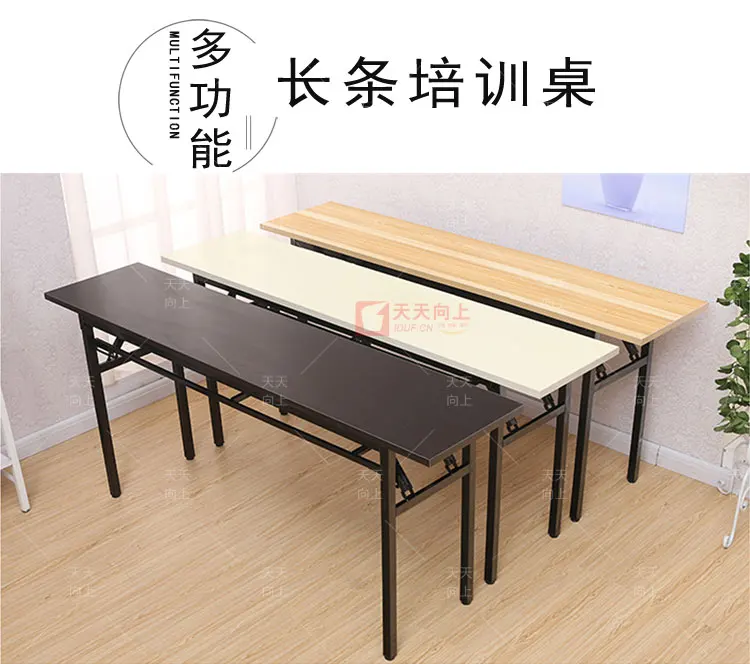 Cheap Folding Table for Event Banquet Table with Different Size Metal Frame Wood Portable Table