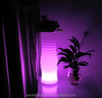 Led Light Vase Plastic Color Changing Waterproof Flower Pot Plants