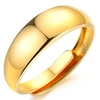 18K Gold Wedding Engagement Rings Adjustable Copper Alloy Gold Smooth Men Rings