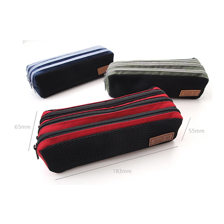 Triple Zipper Pen Pouch,Large 3 Zip Pencil Bag Case Buy 3 Zip Pencil