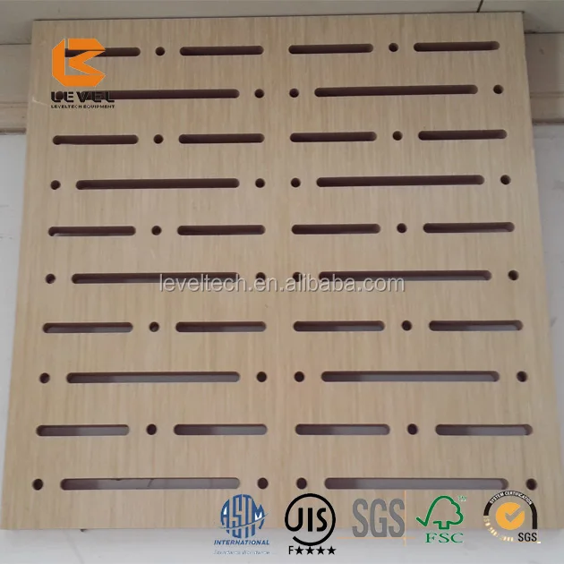 Geperforeerd akoestisch paneel houten hout gegroefde houten ... Houten panelen voor binnen