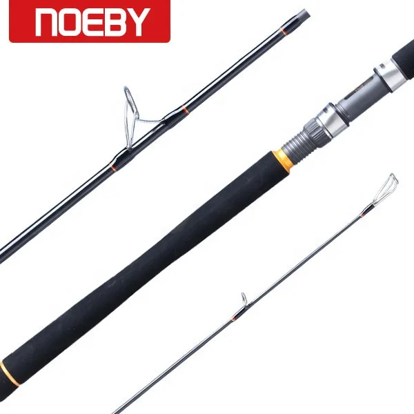 

Boat Offshore solid carbon fiber fishing rod for spinning, Black