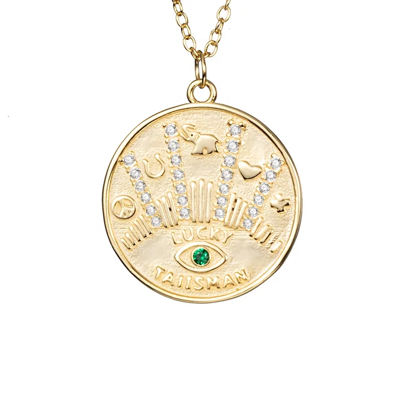 

Emerald eye pendant roman coin jewelry gold talisman medallion necklace designs