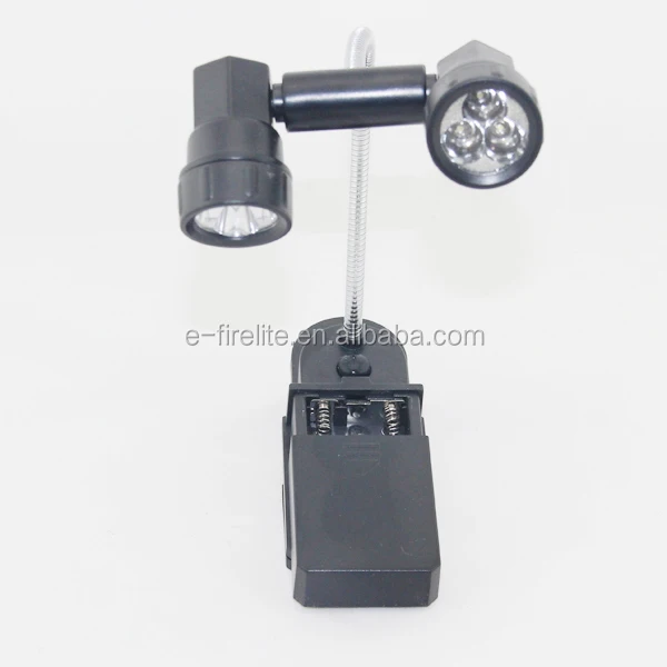
6 LED flexible neck book light with clip 