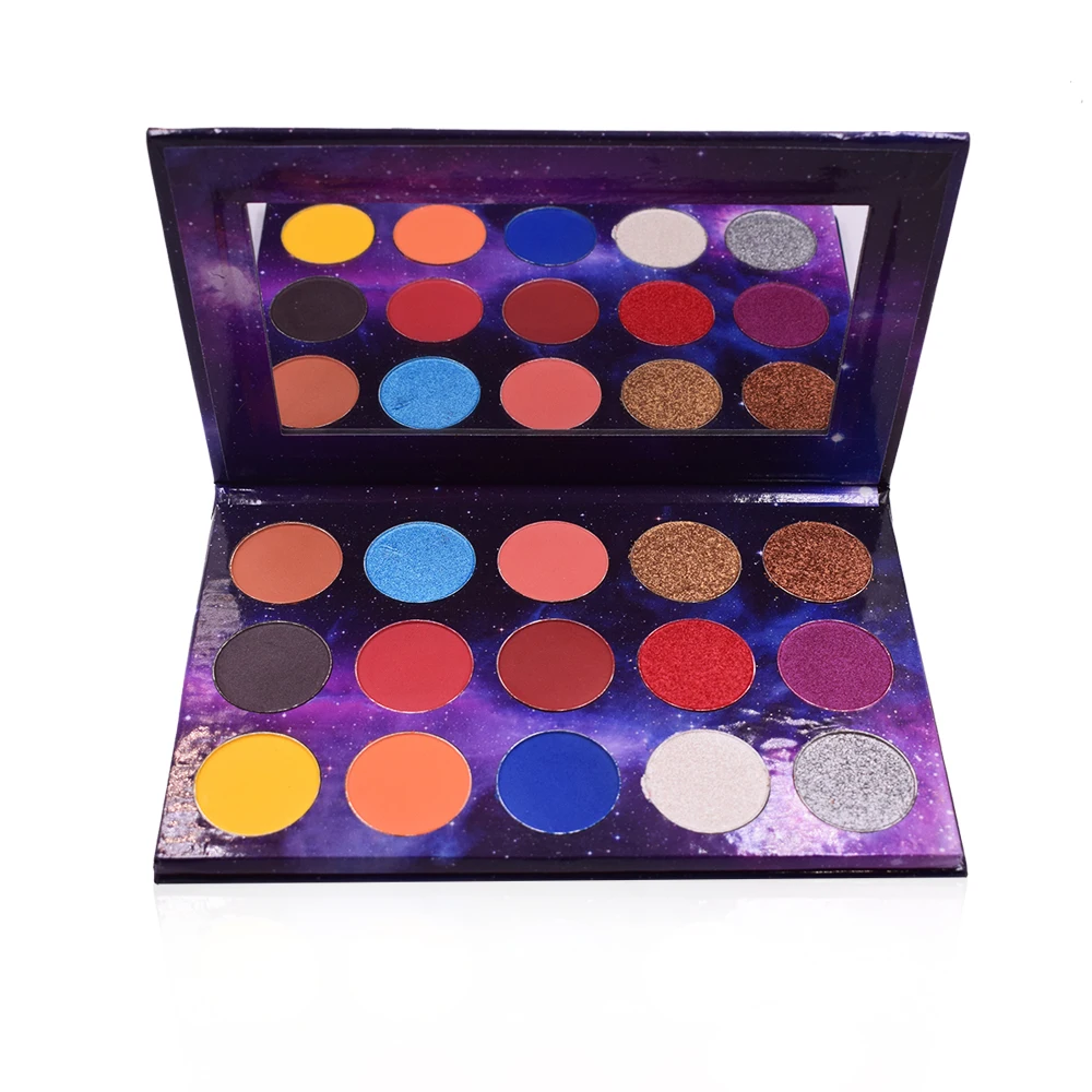 

No logo oem 15 Color Cardboard shimmer matte Eyeshadow Palette custom eyeshadow