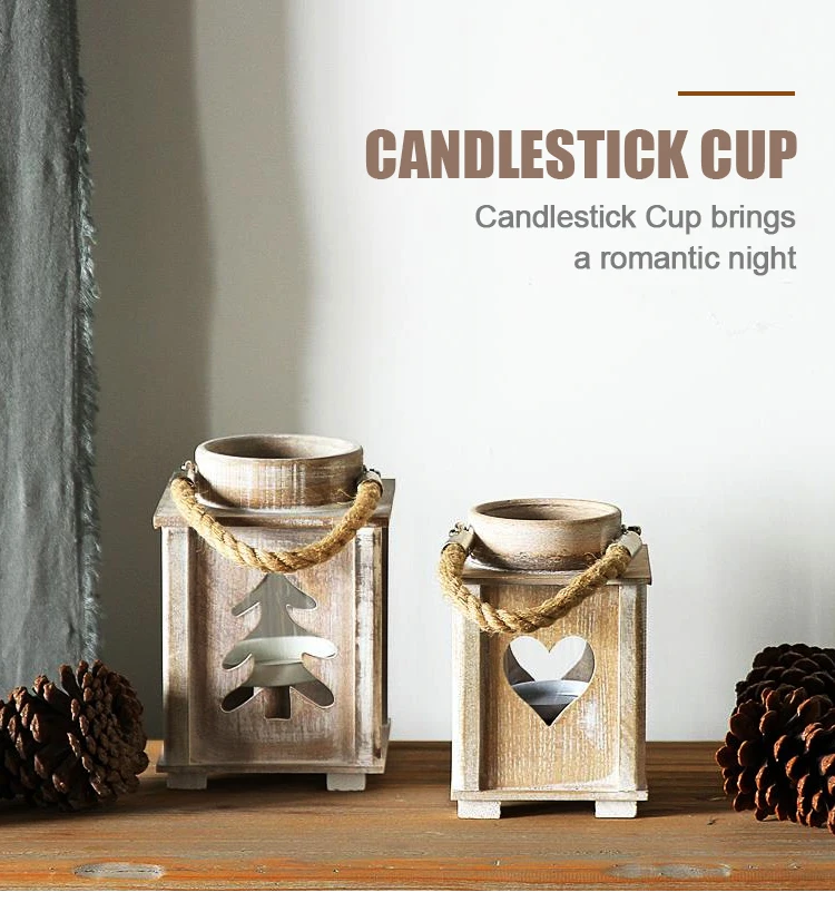 Custom Wood Candle Holder With Glass Cup Inside Buy Candle Holder
