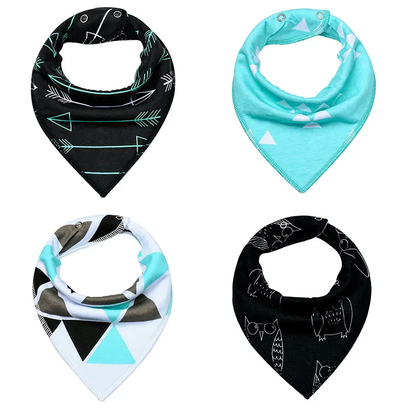 

Baby Bandana Bib Pack of 4 Organic Cotton Drool Bibs, The Best Baby Gift for Boys & Girls, Multi