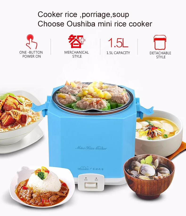 Travel Rice Cooker Mini Portable 24V for Trucks Car, 180W 1.6L Mini Rice  Cooker Steamer 2 Cup, Stainless Steel Non-stick Inner Pot, for Cooking  Soup