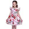 Kseniya Kids floral petal sleeve girls summer dresses 2-14 years old stylish dress for girls