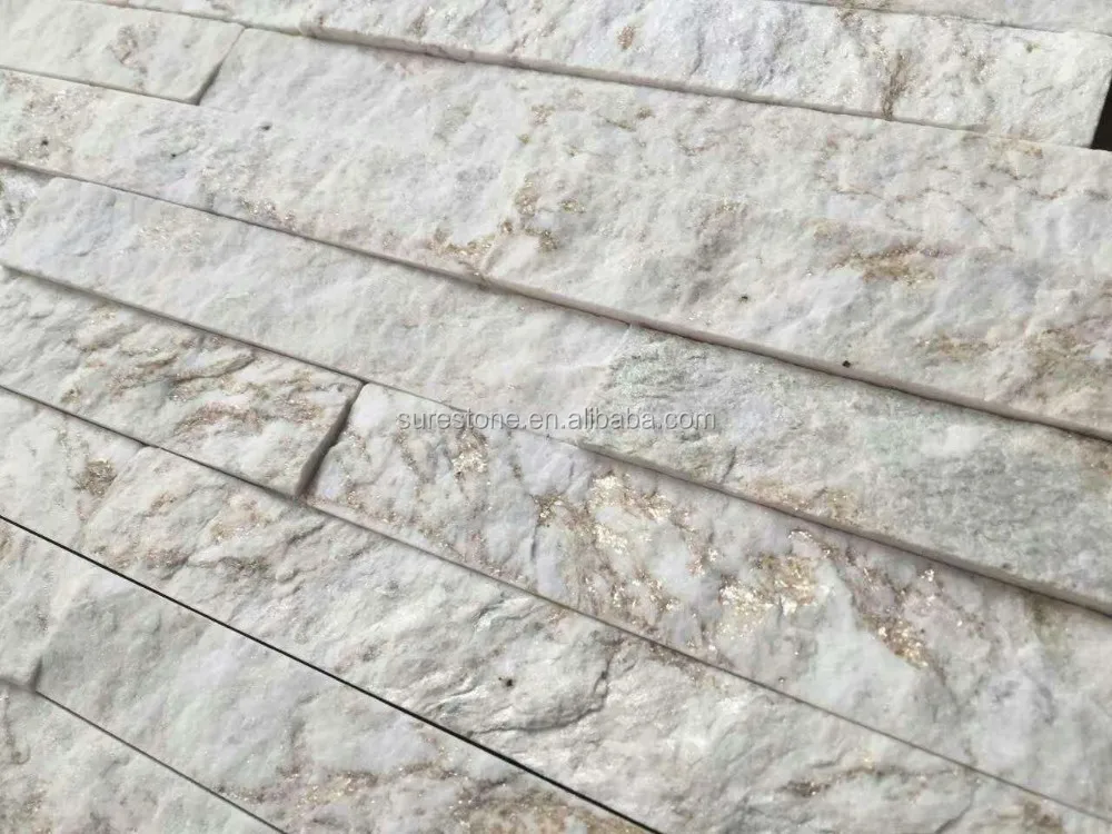 Chinese natural snow white marble flat ledgestoe culture stone wall cladding panels