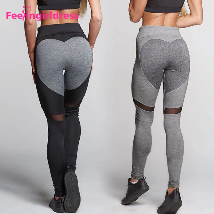 

Custom Logo Black Net Yarn Women Fitness Yoga Pants Scrunch Butt Leggings, As shown