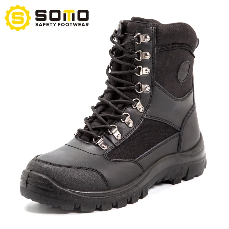 Somo Fashion Black Leather Waterproof Oil Resistant Safety Working