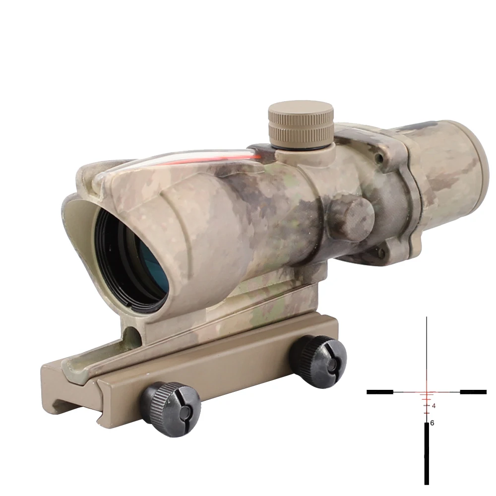 

4X32 Fiber Optics Red red dot Illuminated Hunting Riflescope Optical Sight Tactical RifleScope, Cp/at