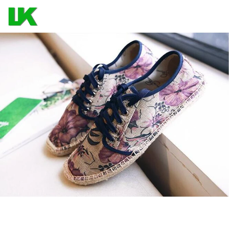 Chinese style painting linen shoes, straw fisherman shoes,fashion casual canvas shoes