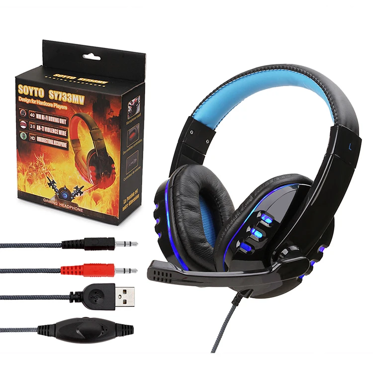 China Manufacture Led Glowing Custom Gaming Headset Electronic Sports ...