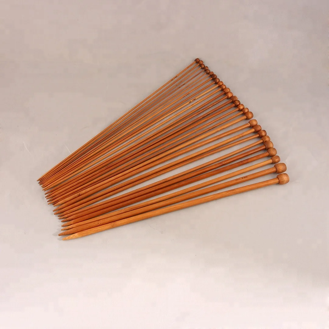 18Sizes 40 120Cm Rohr Rund Carbonized Bambus Stricknadel Set