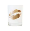 Luxury Printed Gold Lips 11 oz Glass Candle Holders with White Internal